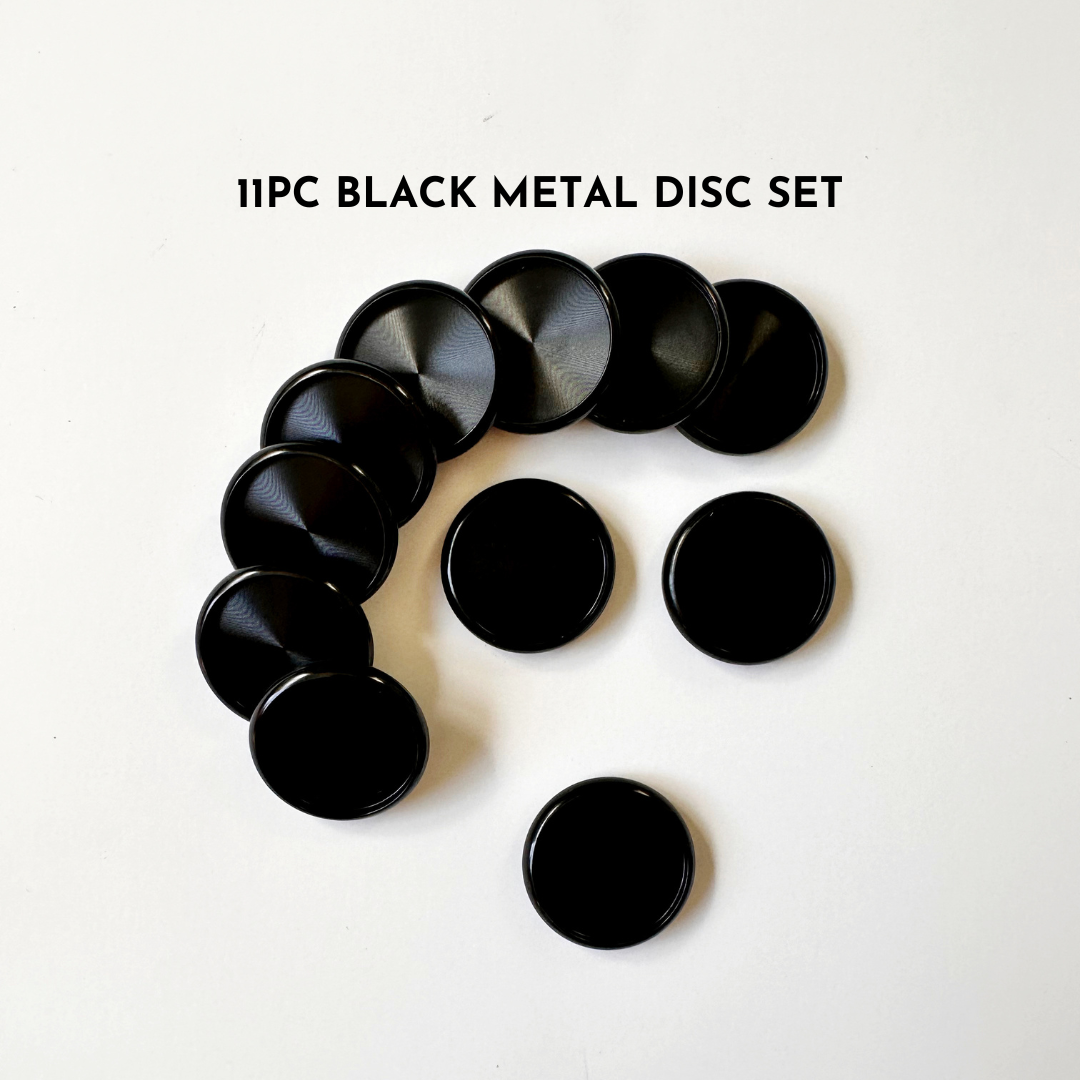 11-piece black metal disc set