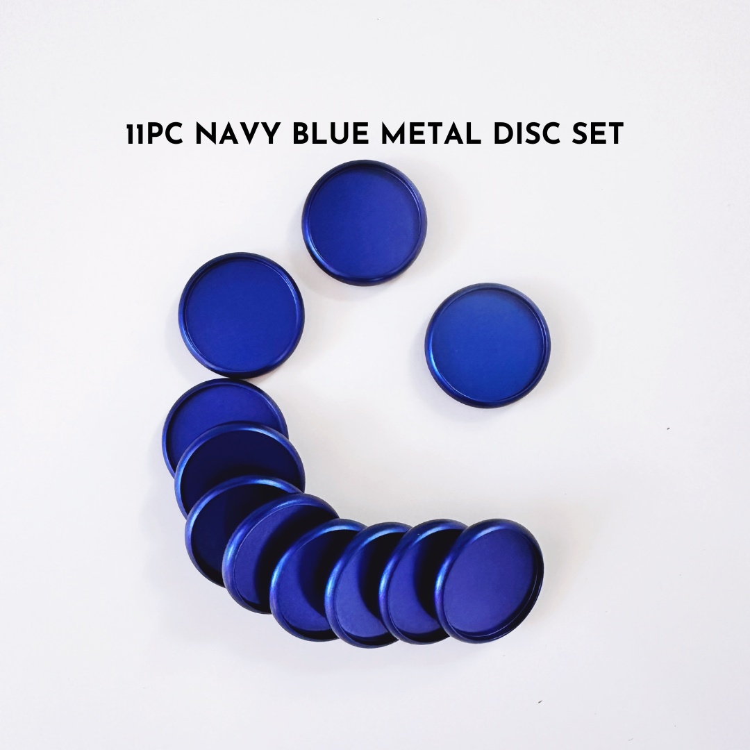 11pc Navy Blue Metal Disc Set