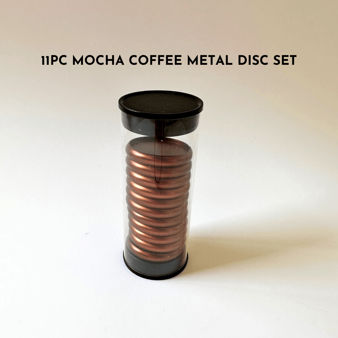 11pc Mocha Coffee Metal Disc Set