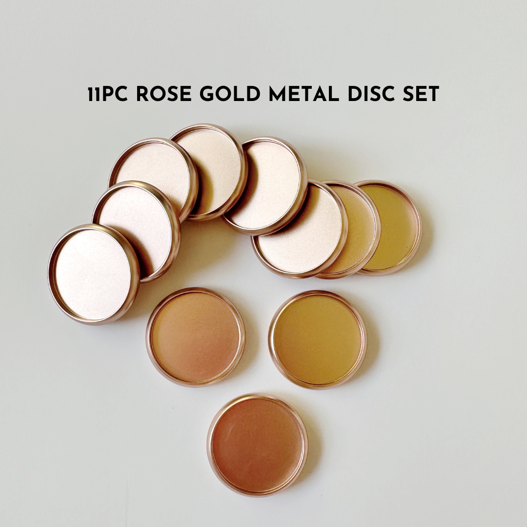 11pc Rose Gold Metal Disc Set