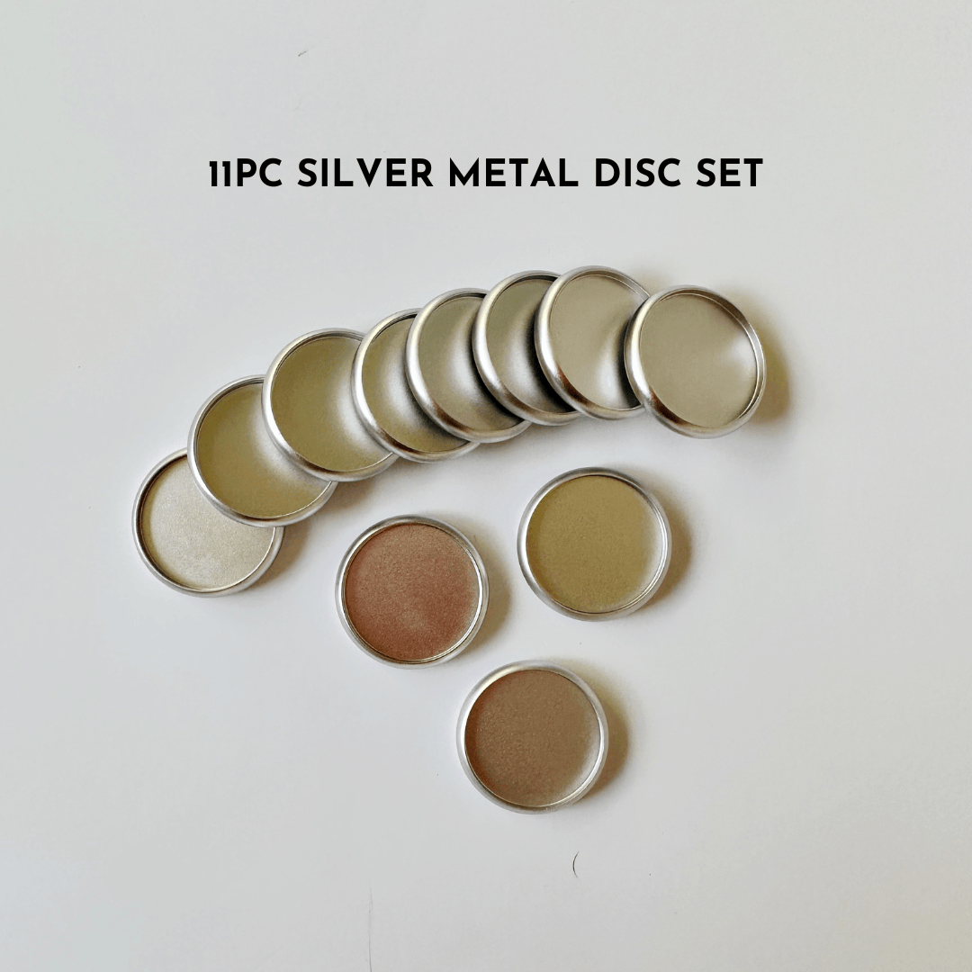 11pc Silver Metal Disc Set