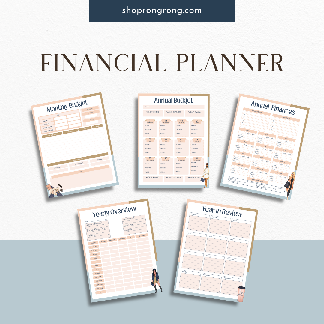 Savings goal chart and tracker on planner page