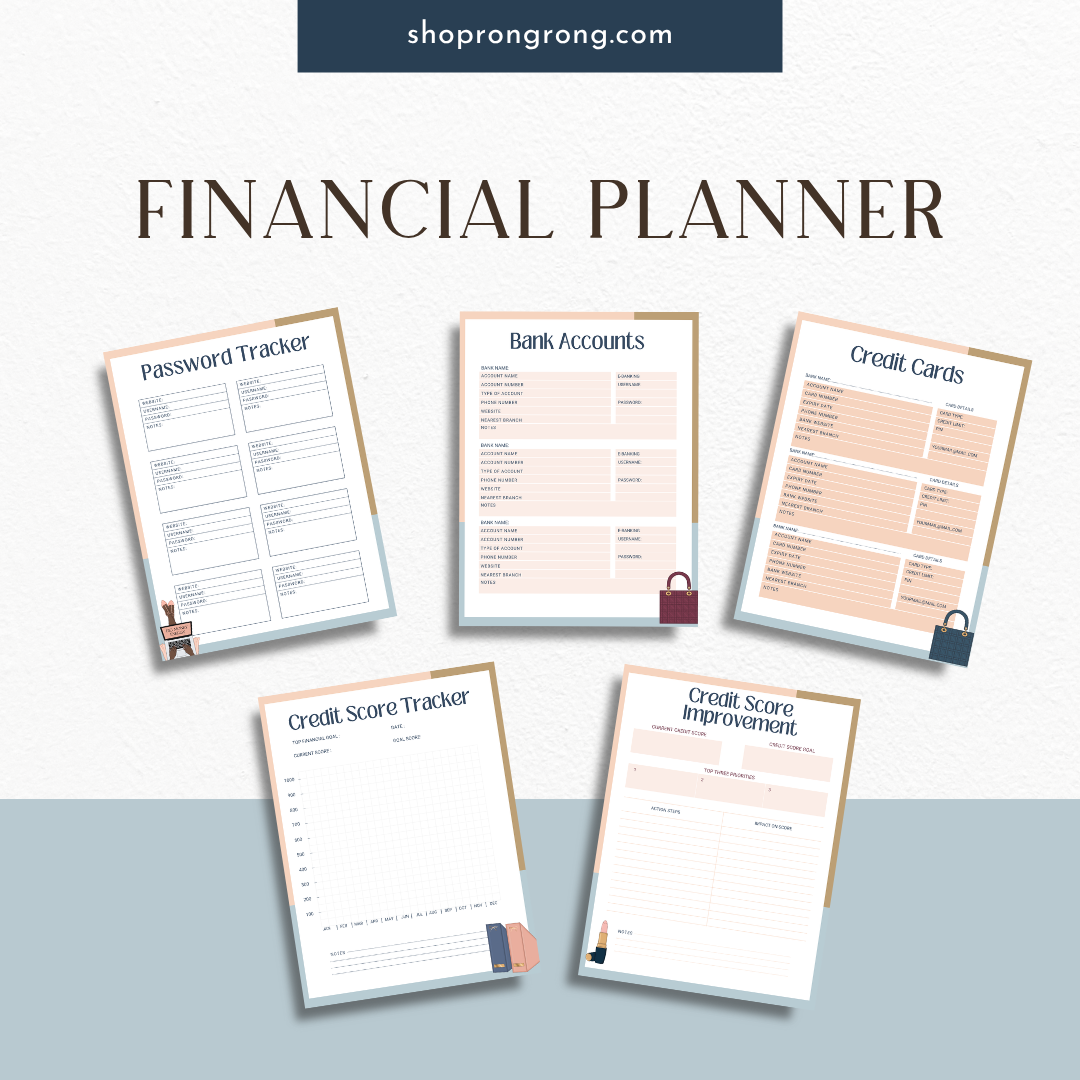 Income log and budget overview in digital planner