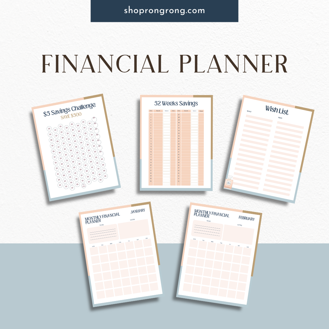Digital planner app displaying financial notes and reflection page