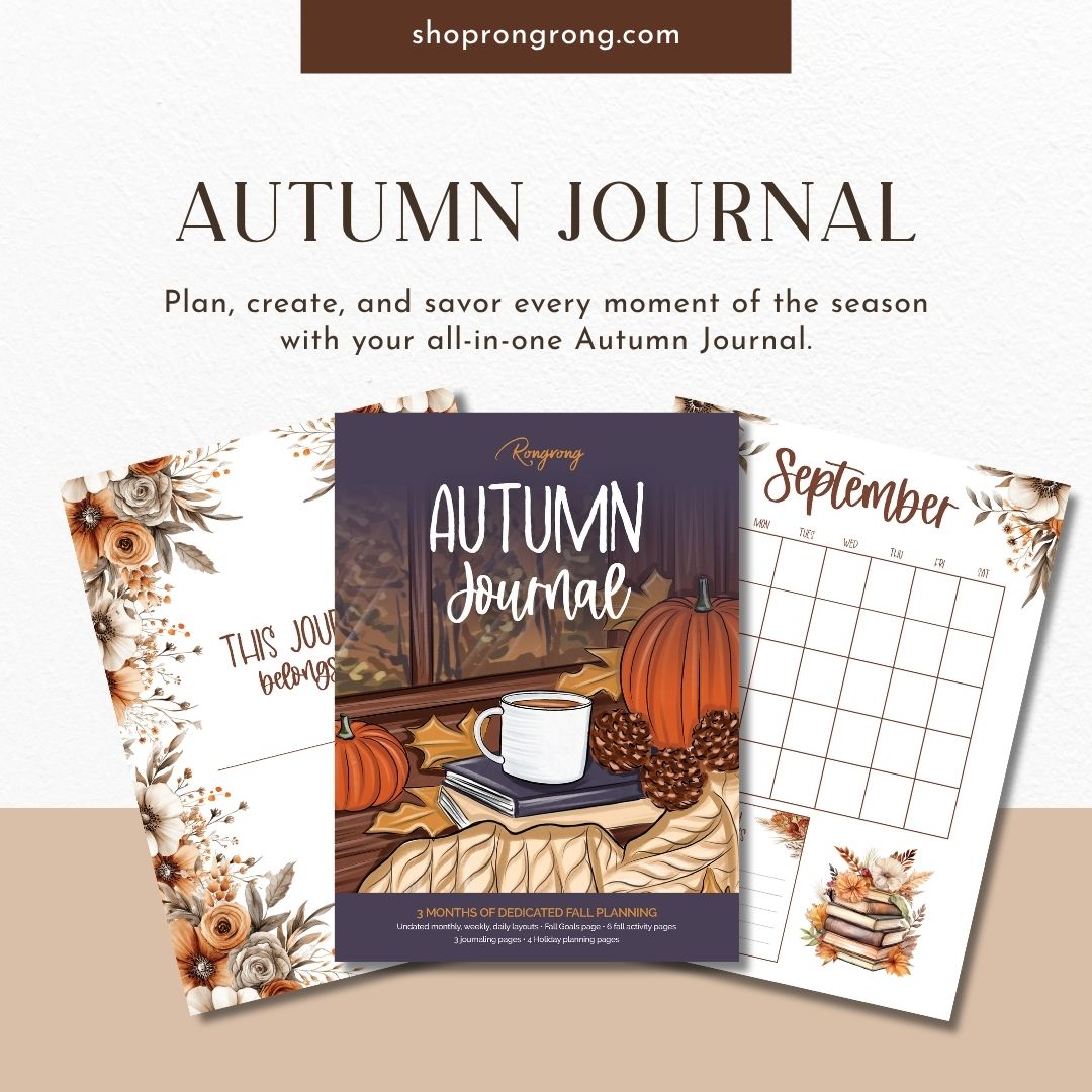 Autumn Journal digital planner with seasonal activity pages