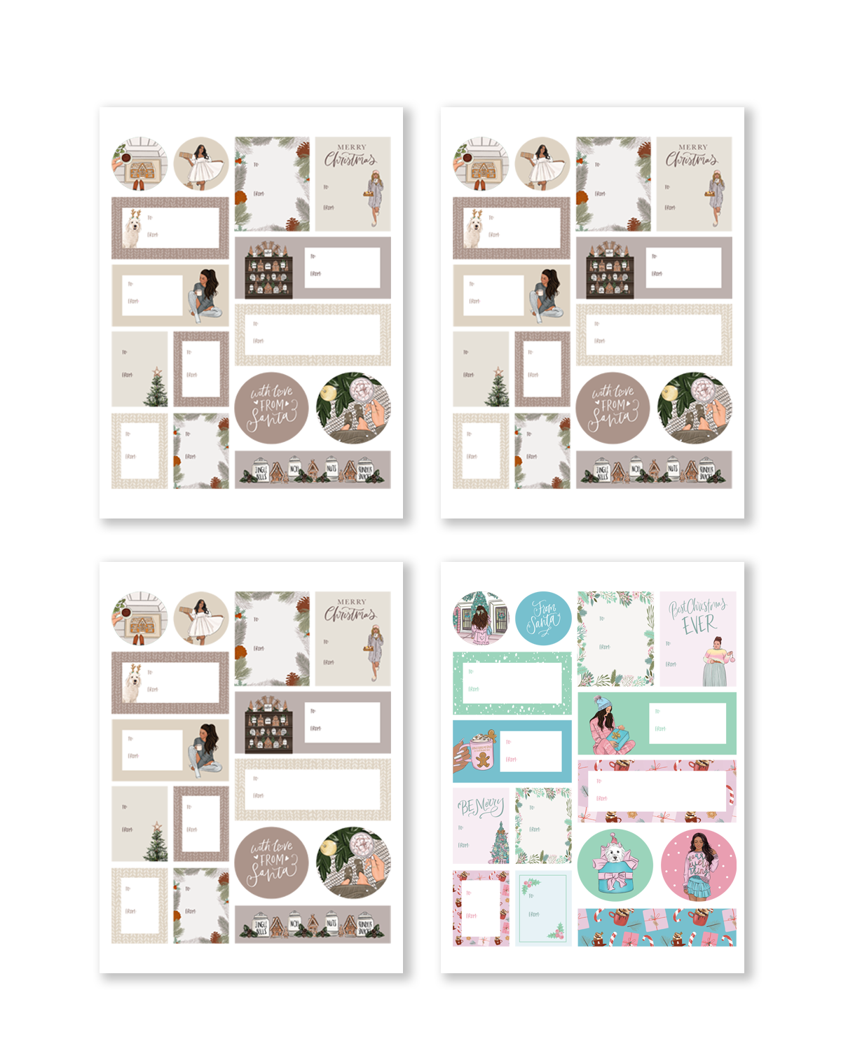 Shop Rongrong DIY Christmas Gift Tag Sticker Pack