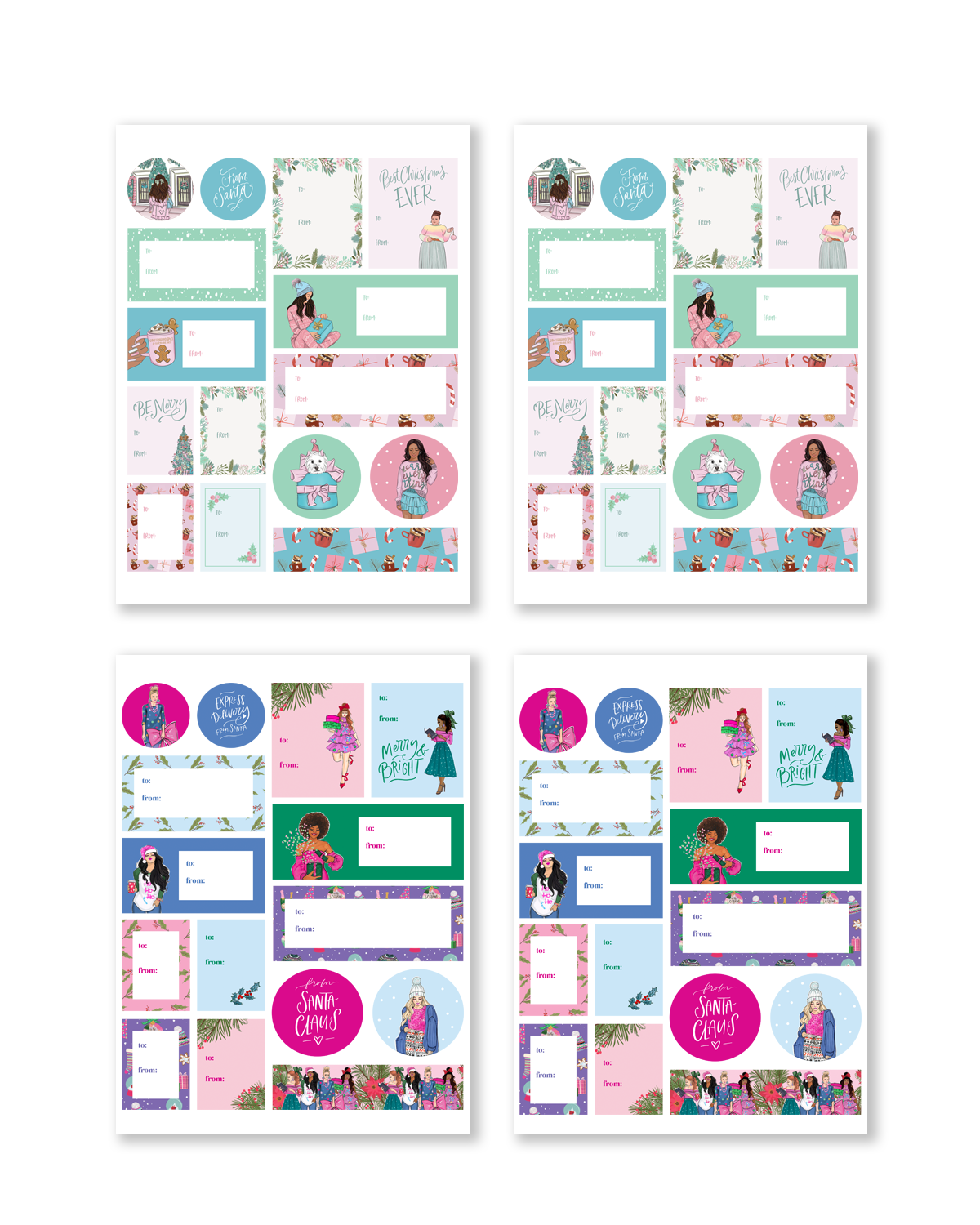 Shop Rongrong DIgital Christmas Gift Tag Sticker Pack