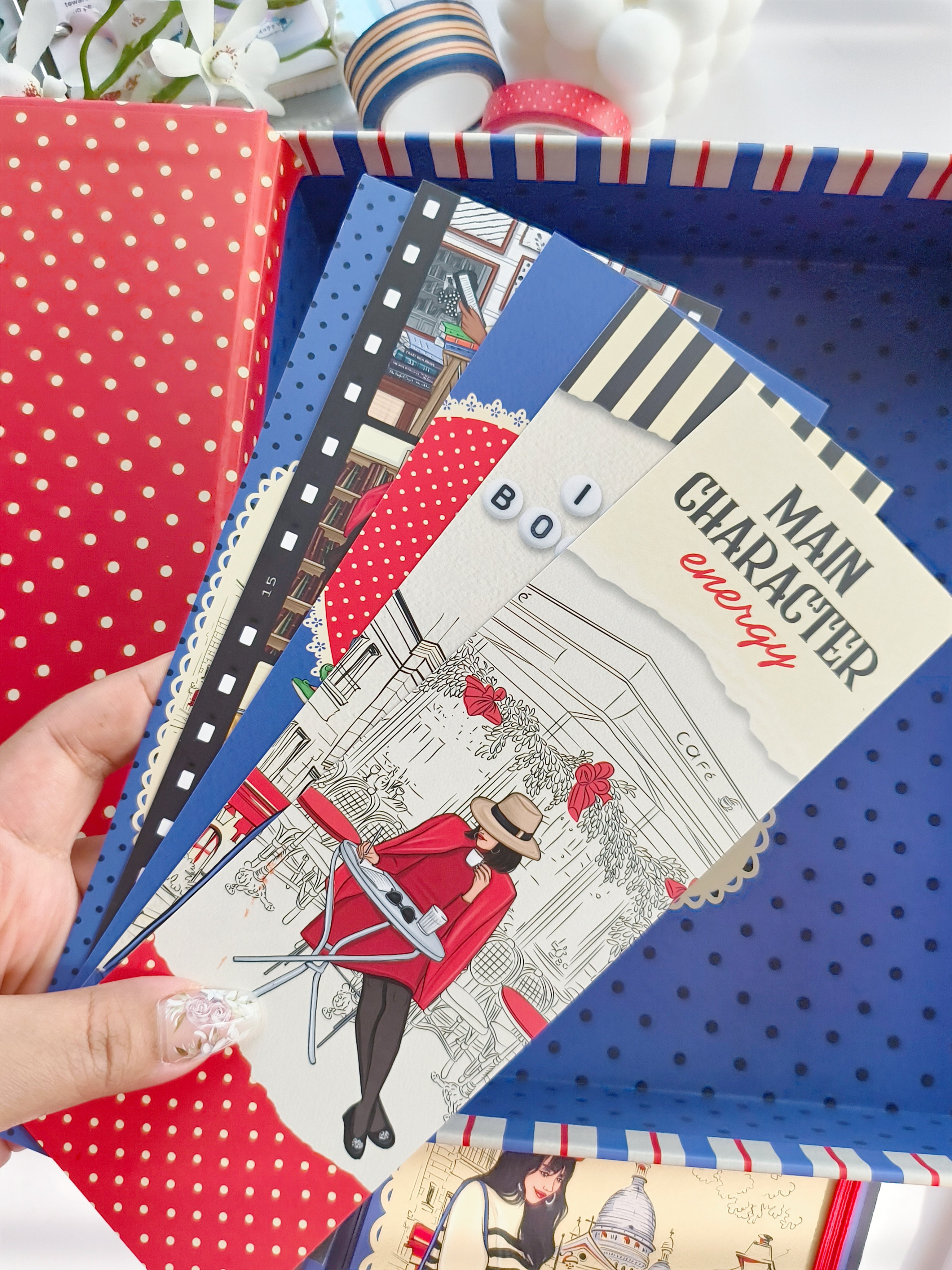 Decorative bookmarks with bookish illustrations, coffee shop themes, and literary-inspired artwork from the Coffee and Books collection.