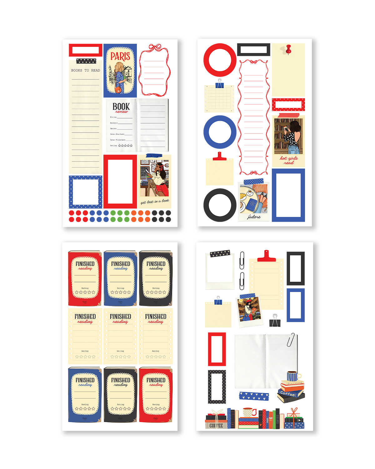 Collection of decorative paper templates with various designs on a white background
