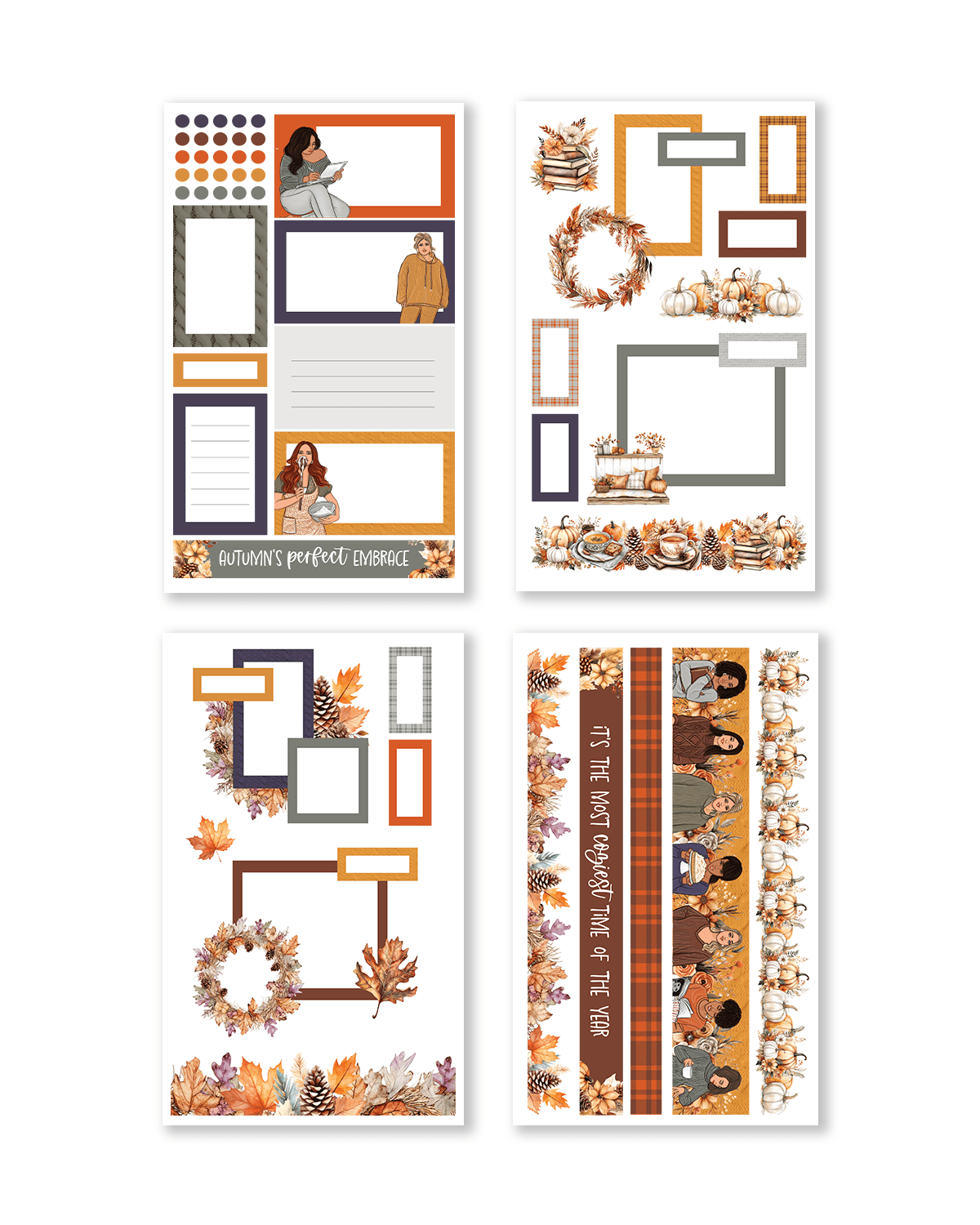 Seasonal journaling stickers