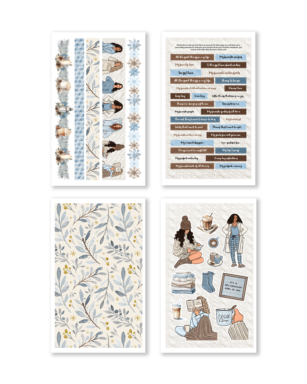 Featuring vibrant stickers of winter scenes, including cheerful characters and snowmen with festive decorations.