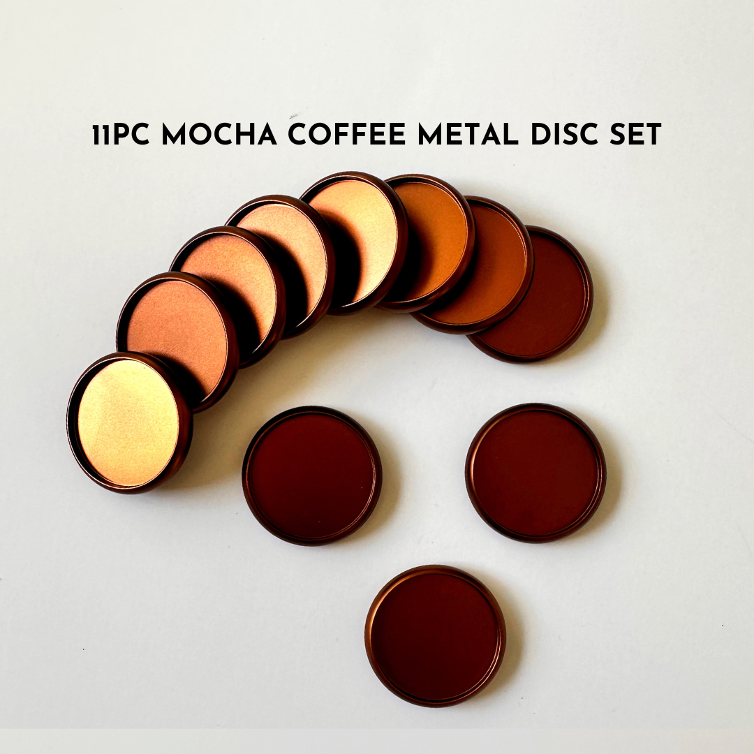 11-pc Mocha Coffee Metal Disc Set