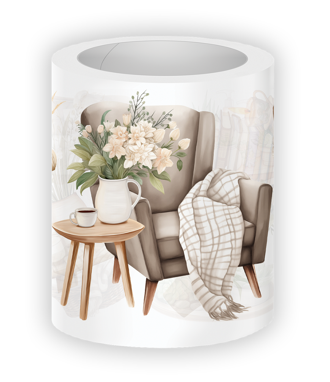 NeutralHome mug with armchair and flowers