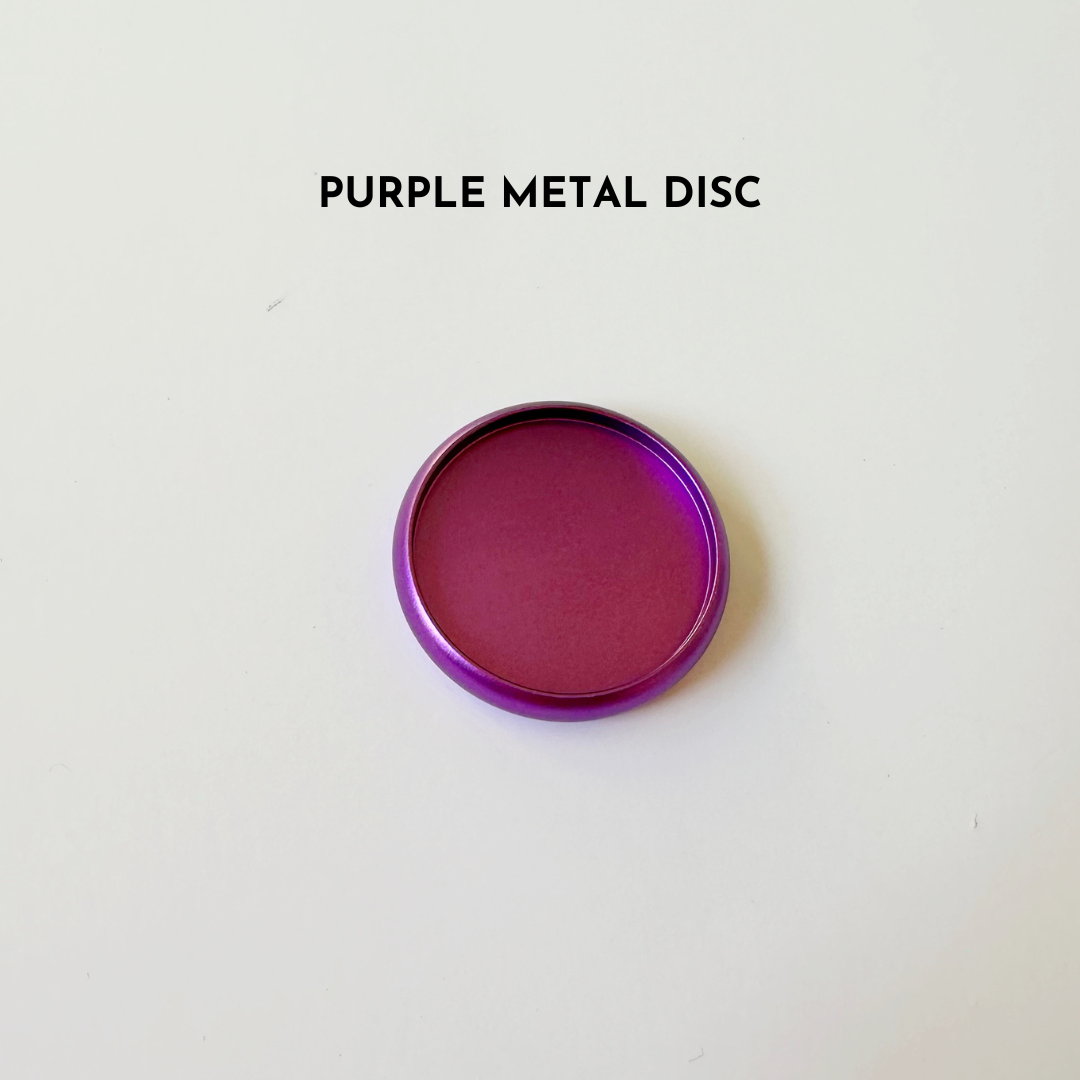 Purple metal disc