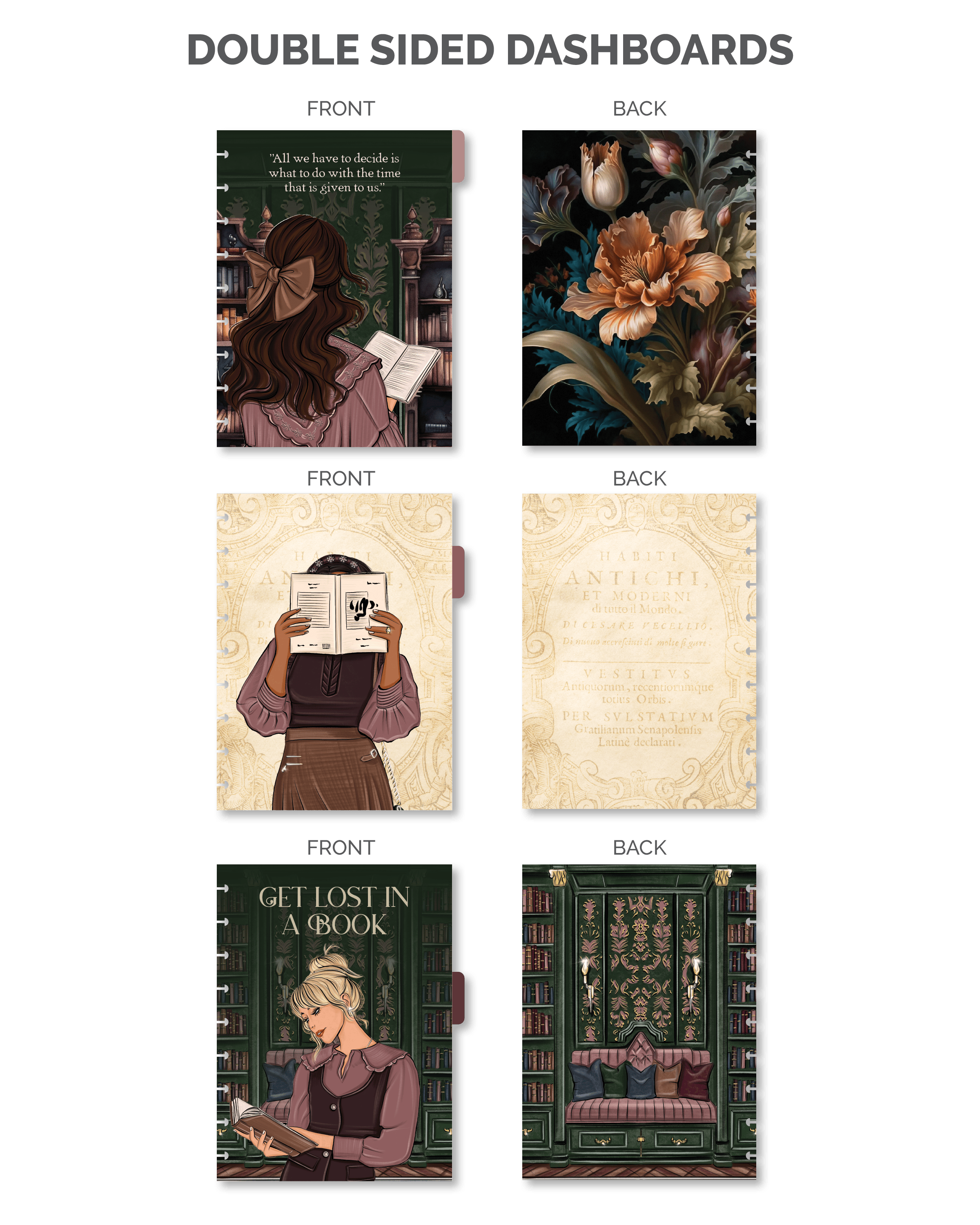 Shop Rongrong Dark Academia Planner Cover + Dashboards