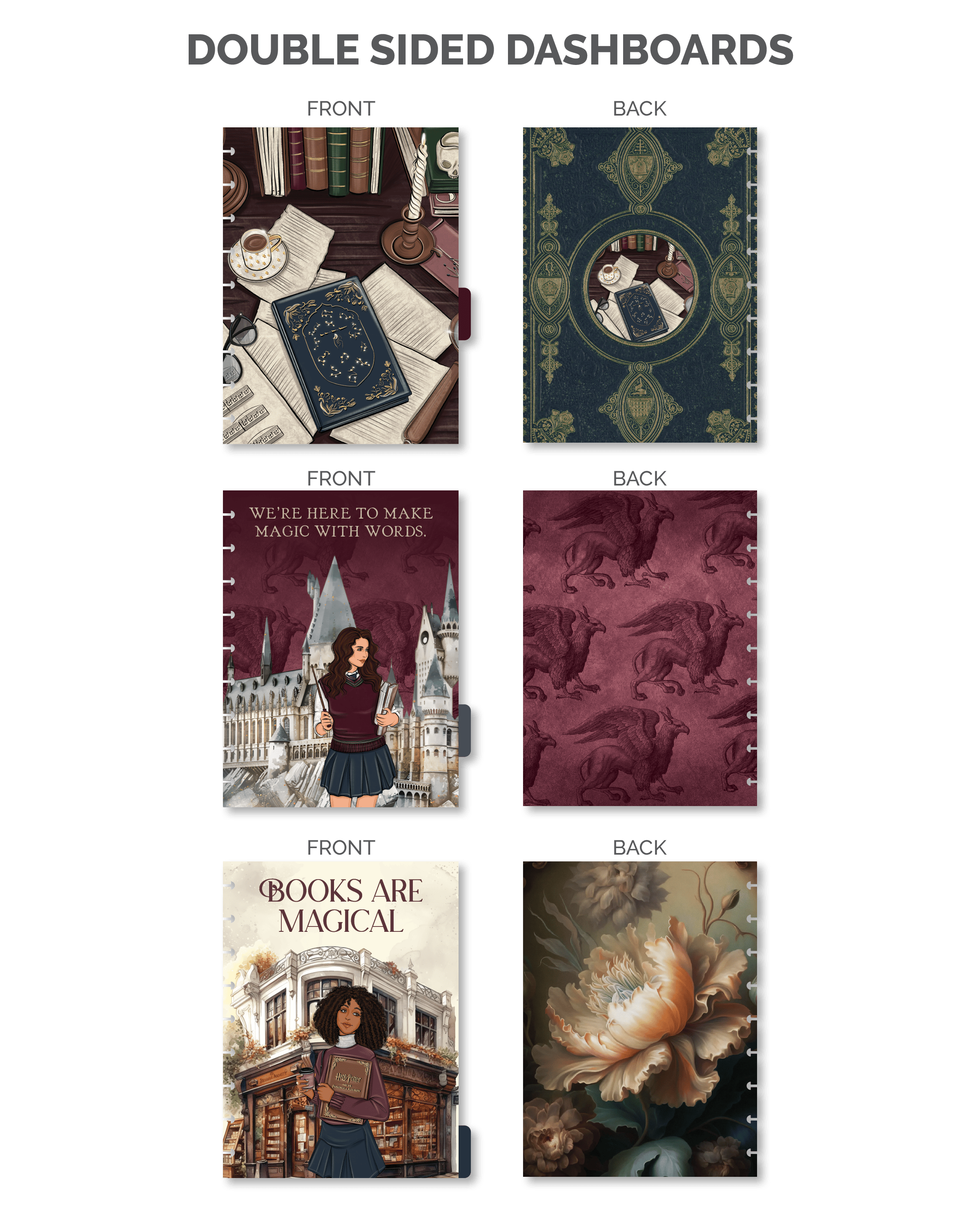 Shop Rongrong Dark Academia Planner Cover + Dashboards