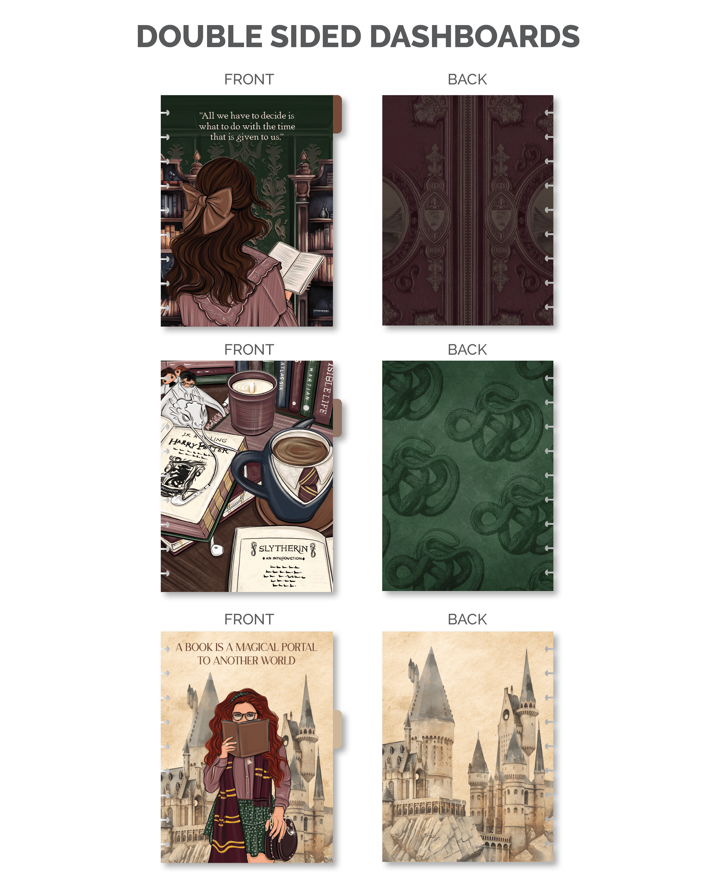 Shop Rongrong Dark Academia Planner Cover + Dashboards