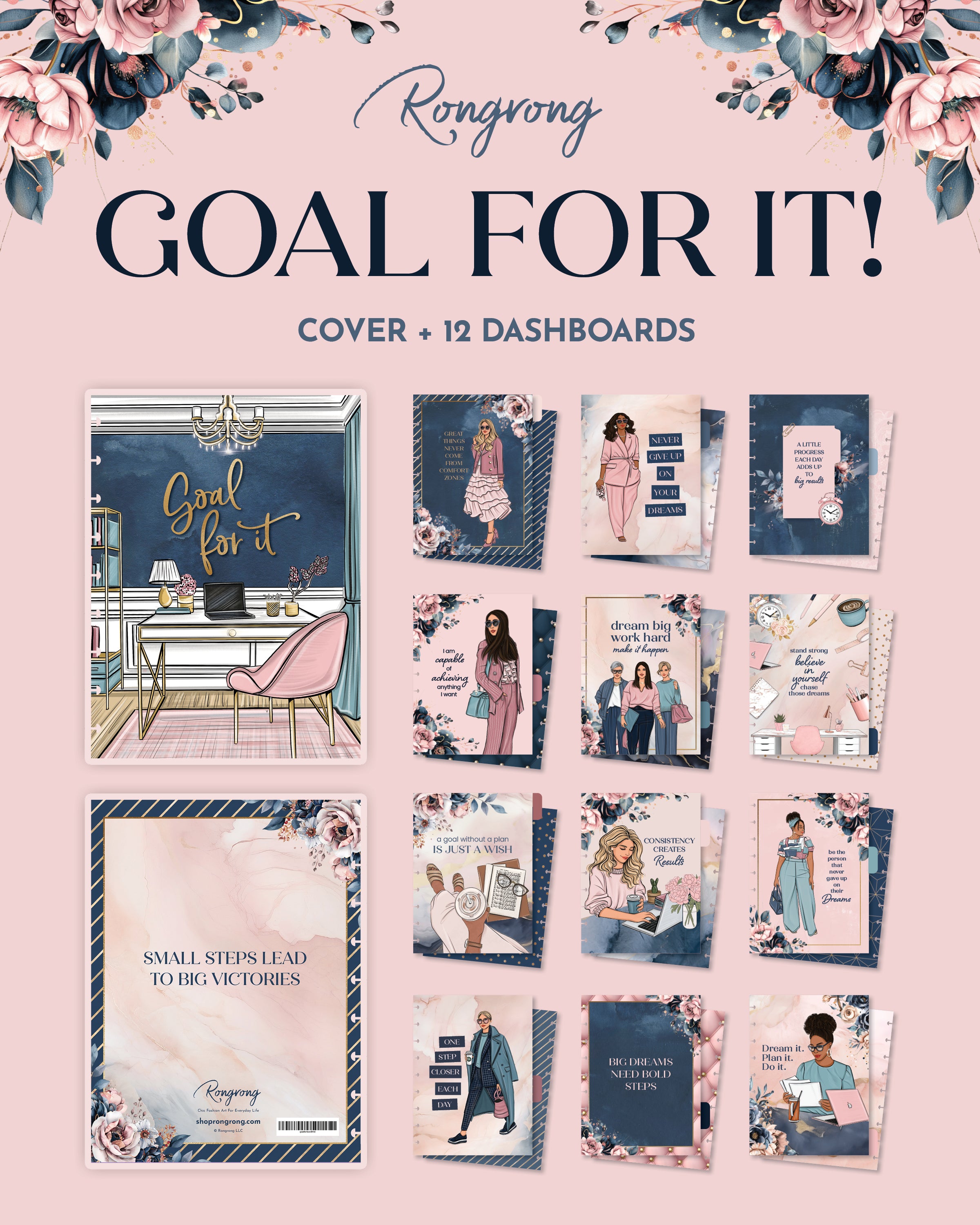 Goal For It Planner Cover + 12-Month Dividers with Tabs