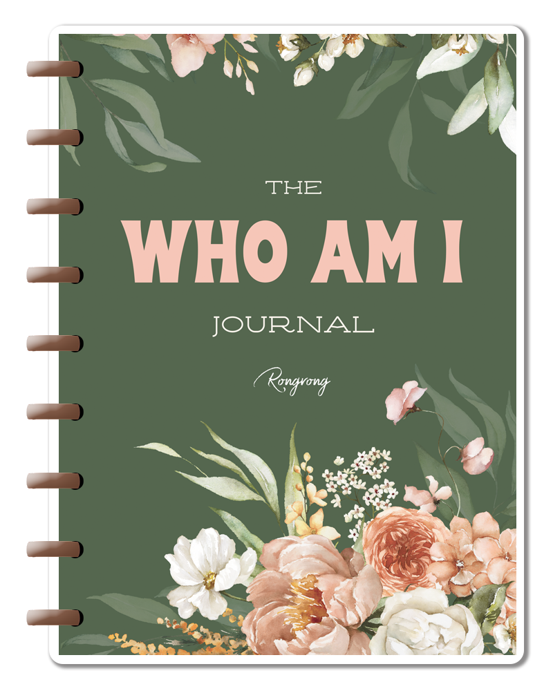 RR Who Am I journal with floral design