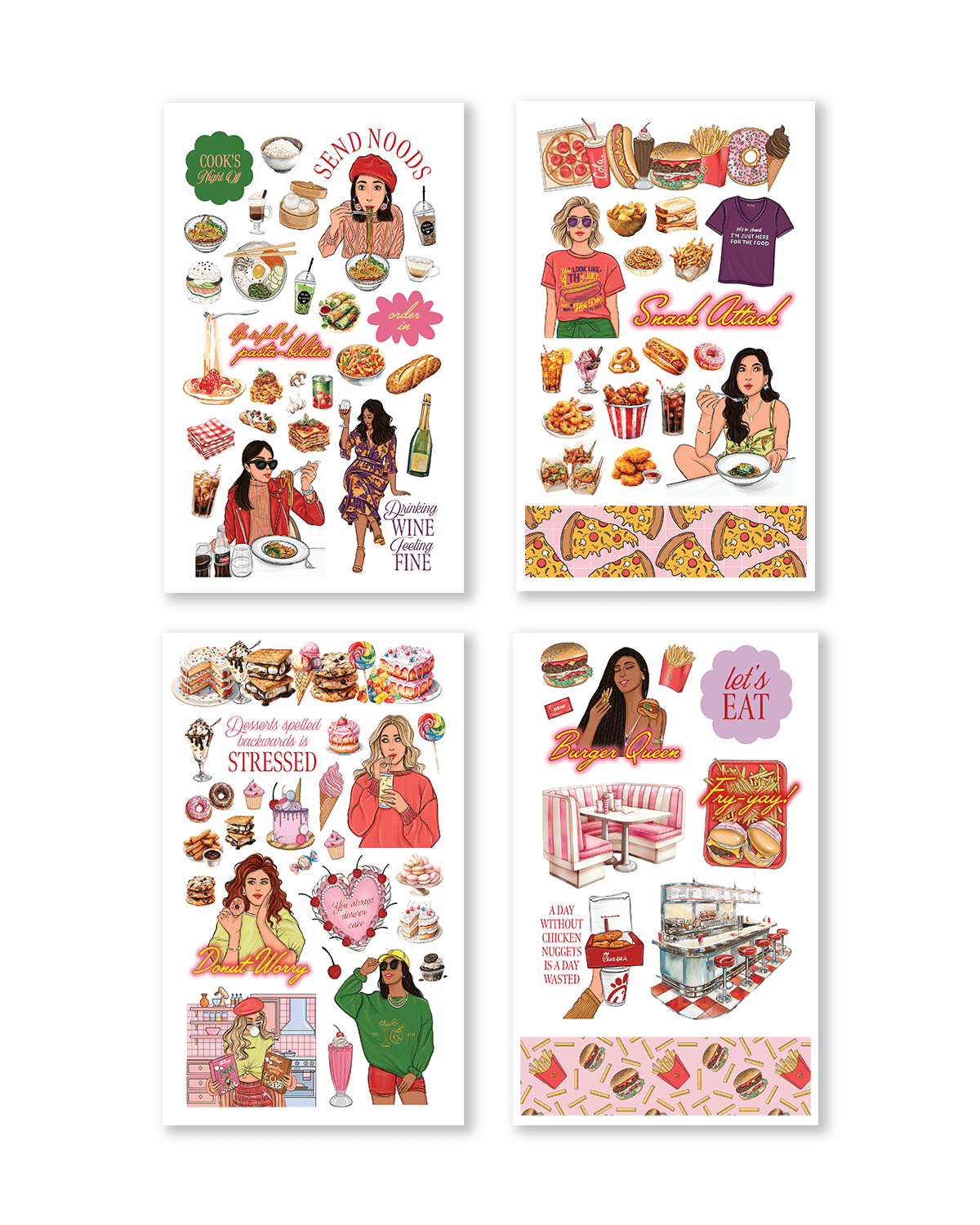 Food-themed stickers for planners