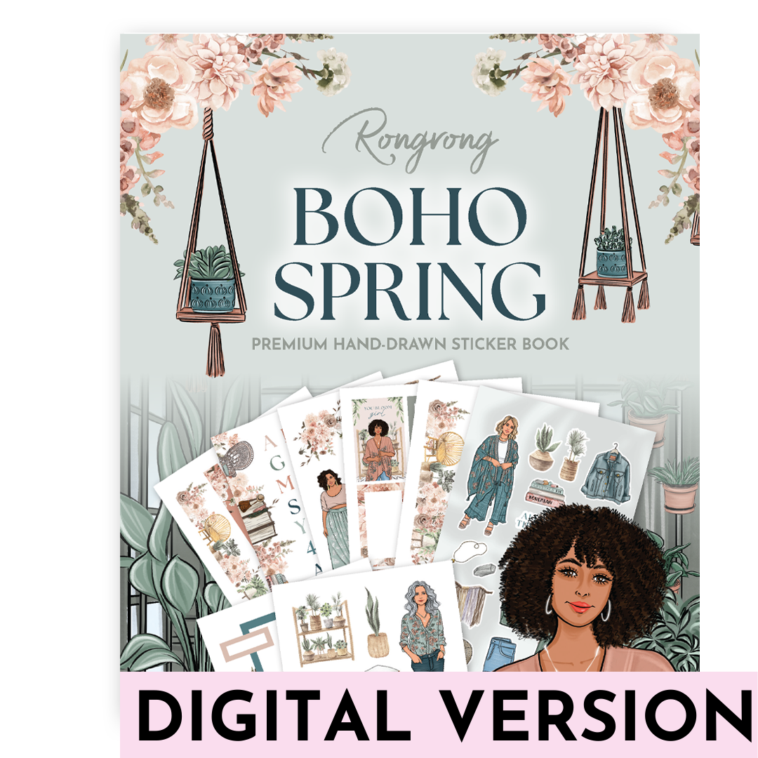 Shop Rongrong Boho Spring Digital Sticker Book
