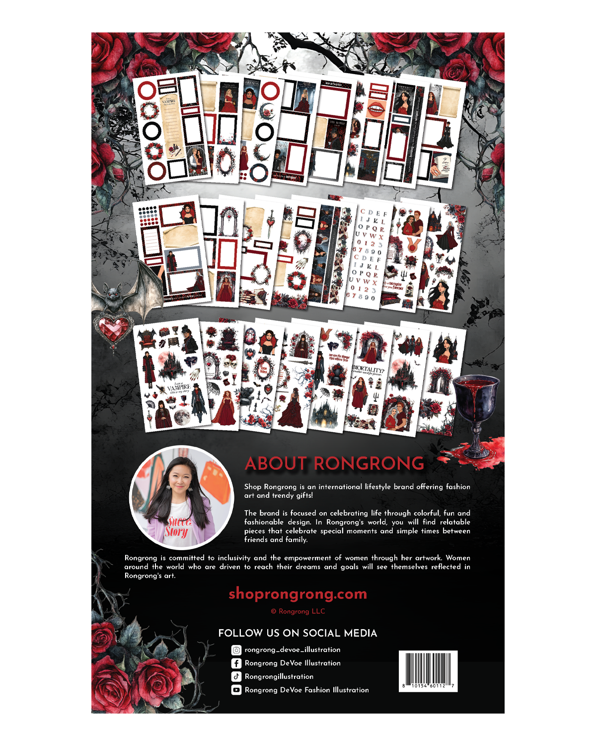 Dark Vampire Stickers for Scrapbooking