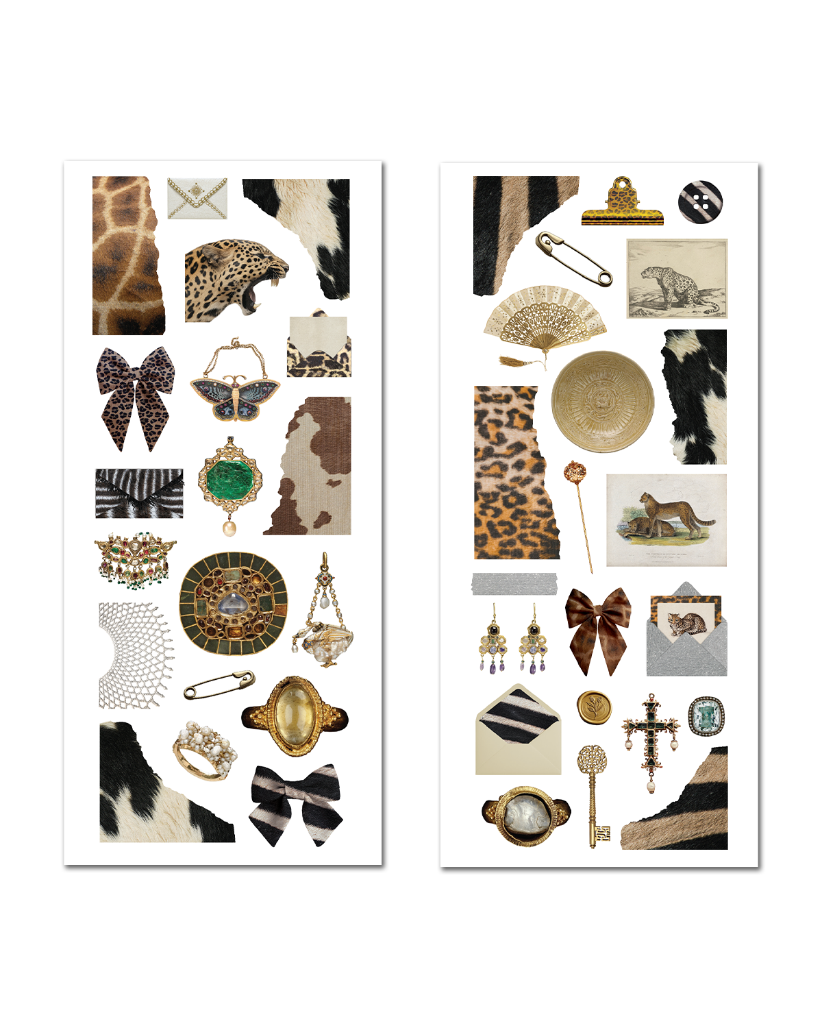 Leopard print fashion planner stickers with glam aesthetic