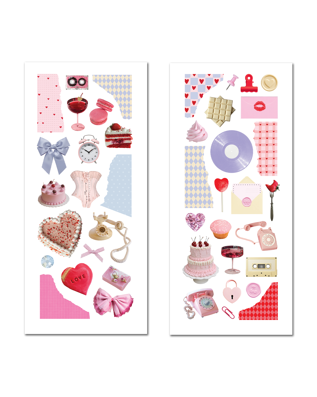 Pink cute planner stickers with cupcakes and strawberries