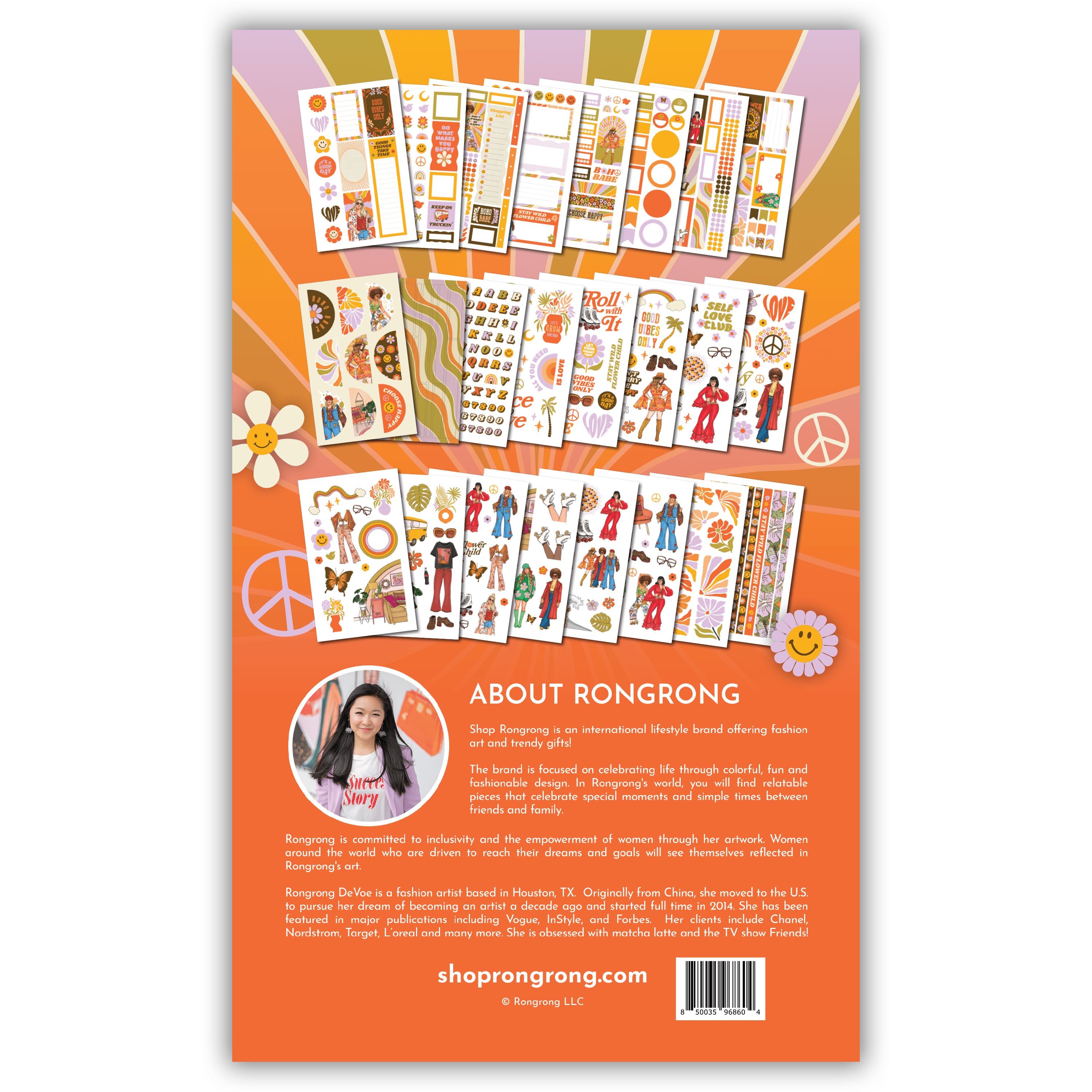 Shop Rongrong Peace Love Stickers Sticker Book Digital Download Back