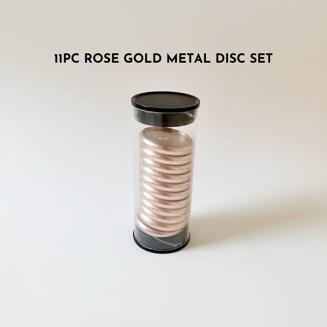 11pc Rose Gold Metal Disc Set