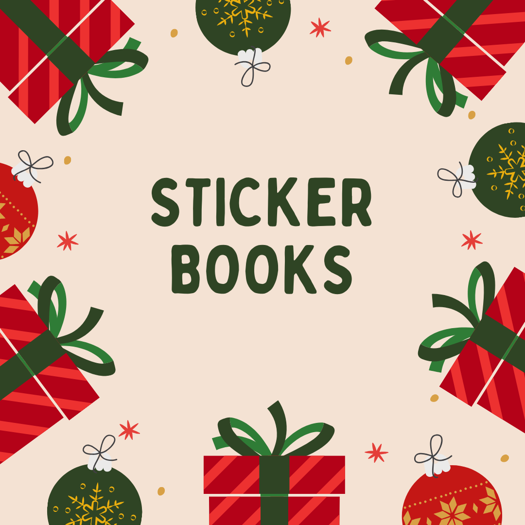 Sticker Books with Christmas presents and ornaments
