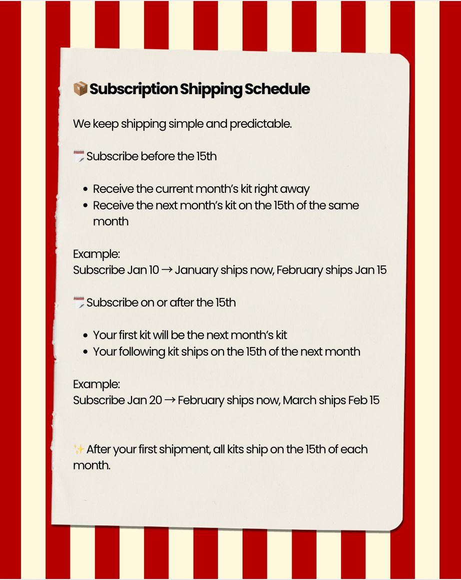 Monthly Planning Kit Subscription - 2026