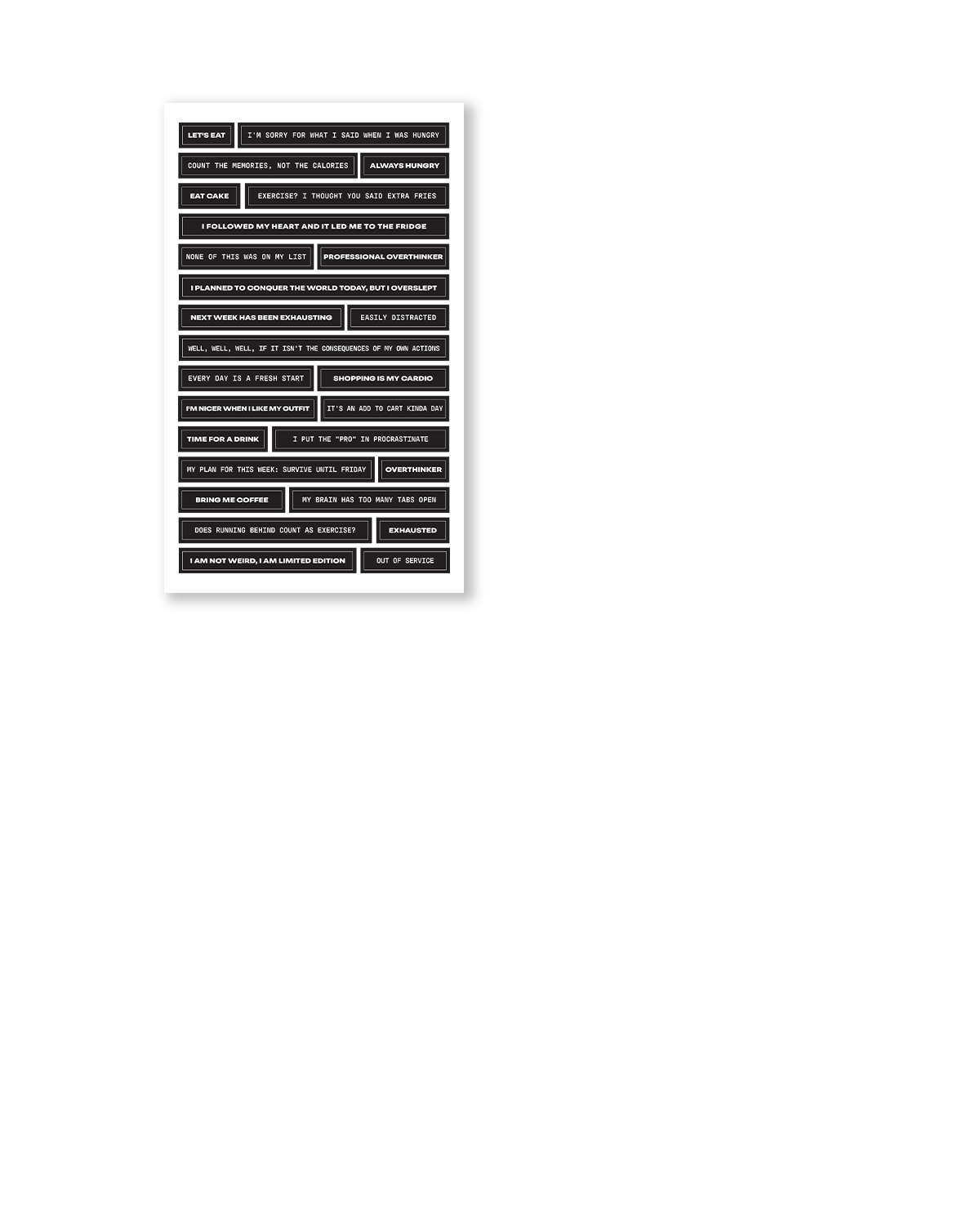 Black and white poster with text on a white background