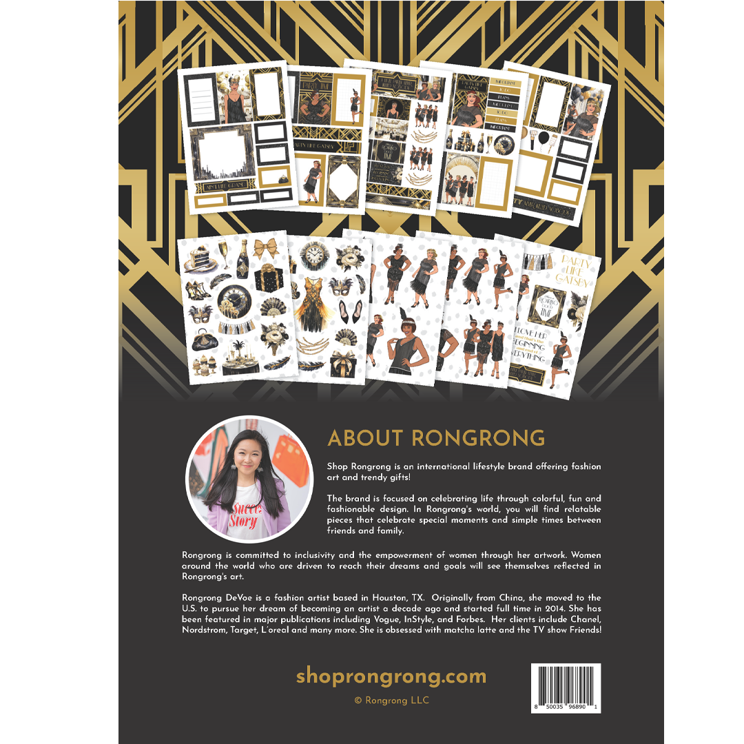 Rongrong fashion sticker sheets & artist bio.