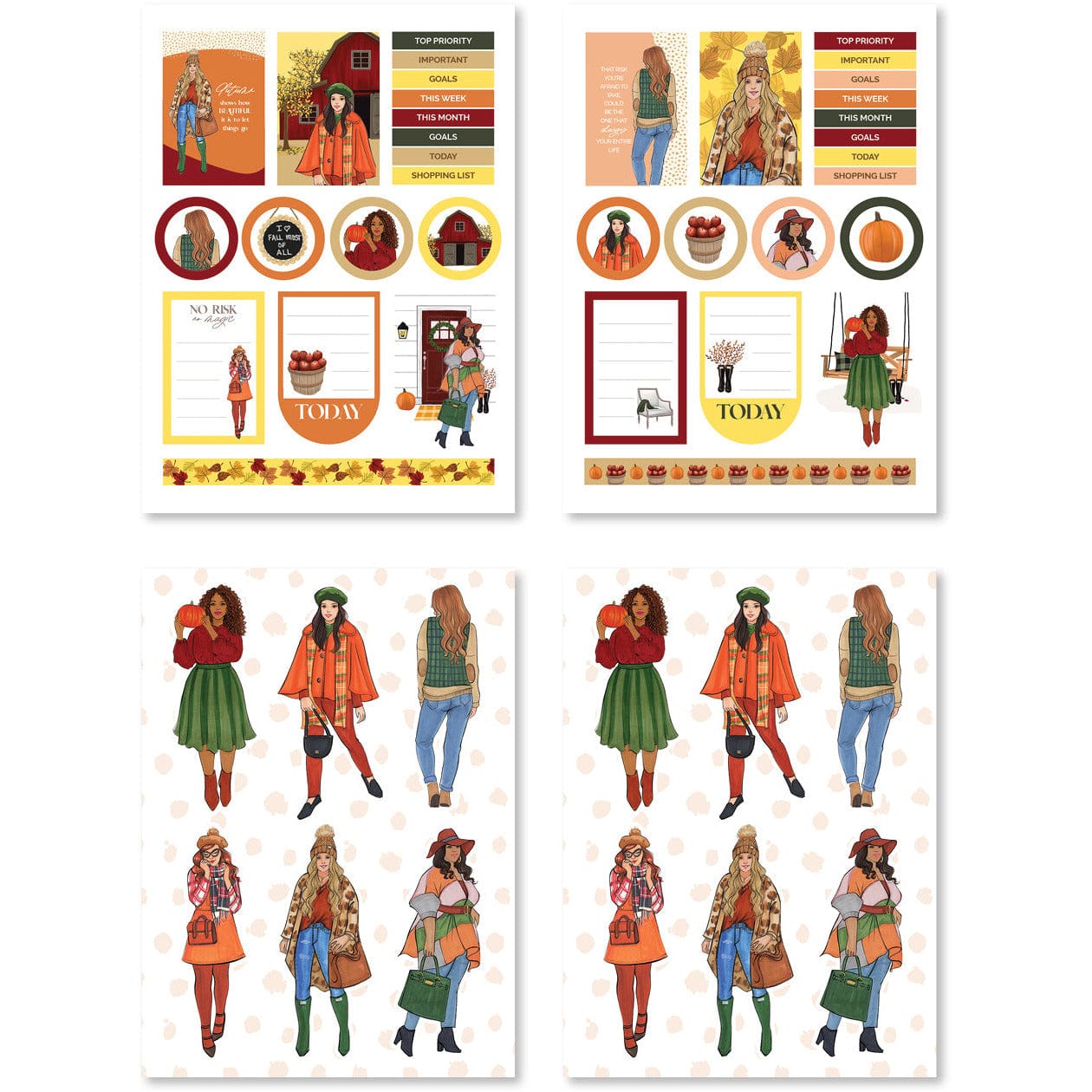 Fall fashion illustrations