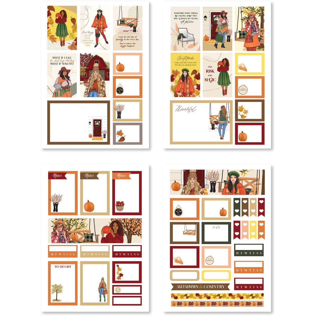 Autumn country sticker pack by Rongrong DeVoe