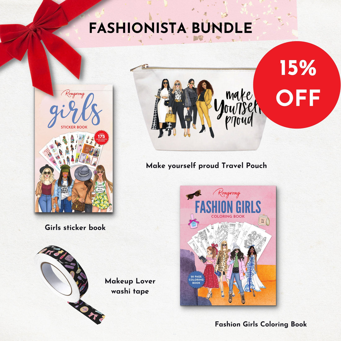 Girls Sticker Book, Pouch, Coloring Book - 15% Off