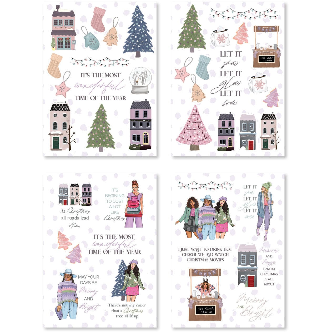 Christmas village sticker pack by Rongrong DeVoe