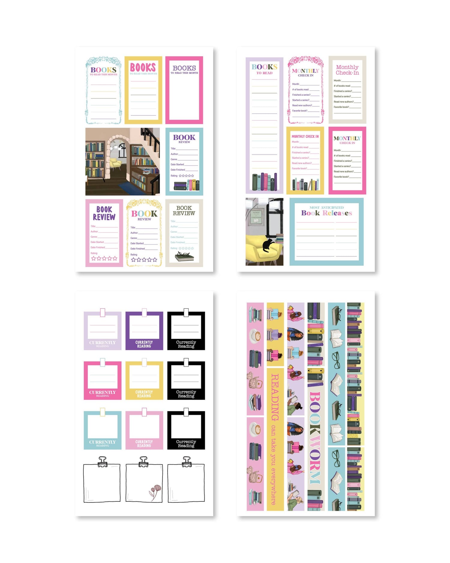 Bookworm Digital Planner Sticker Book - Rongrong DeVoe - Shop Rongrong