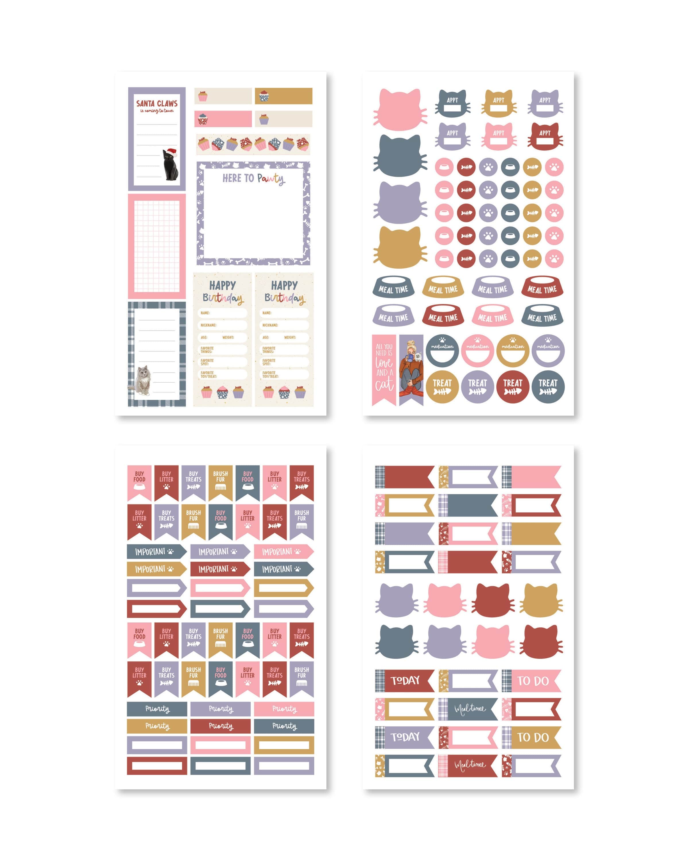 Cat Digital Planner Sticker Book - Shop Rongrong - Rongrong DeVoe
