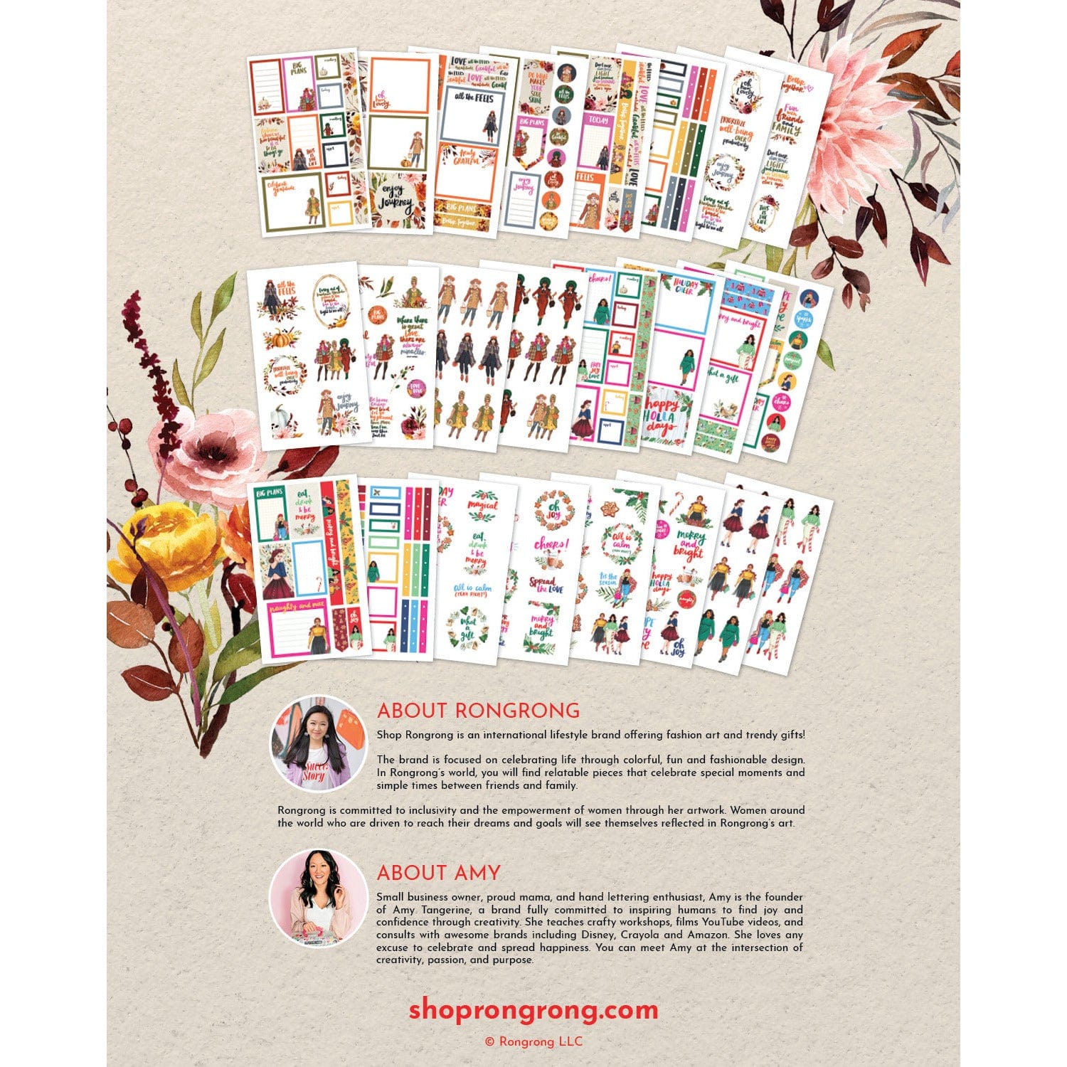 Rongrong x Amy Tangerine Grateful Heart Digital Planner Sticker Book - Shop Rongrong