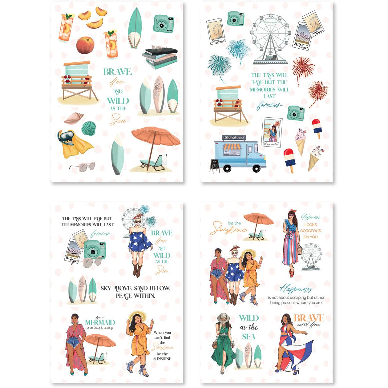 Summer Boardwalk Sticker Pack by Rongrong DeVoe - Beach themed stickers
