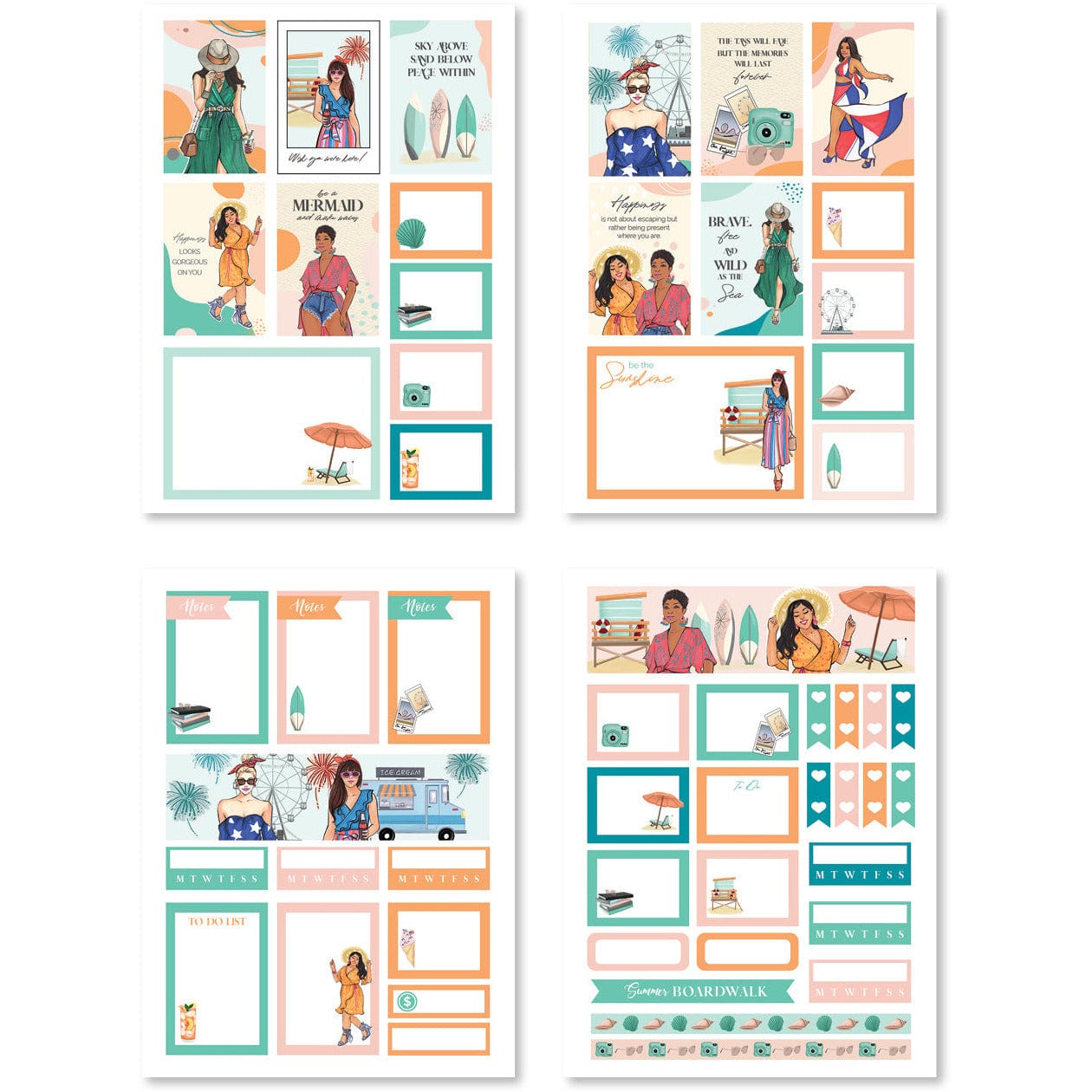 Summer Boardwalk sticker pack by Rongrong DeVoe