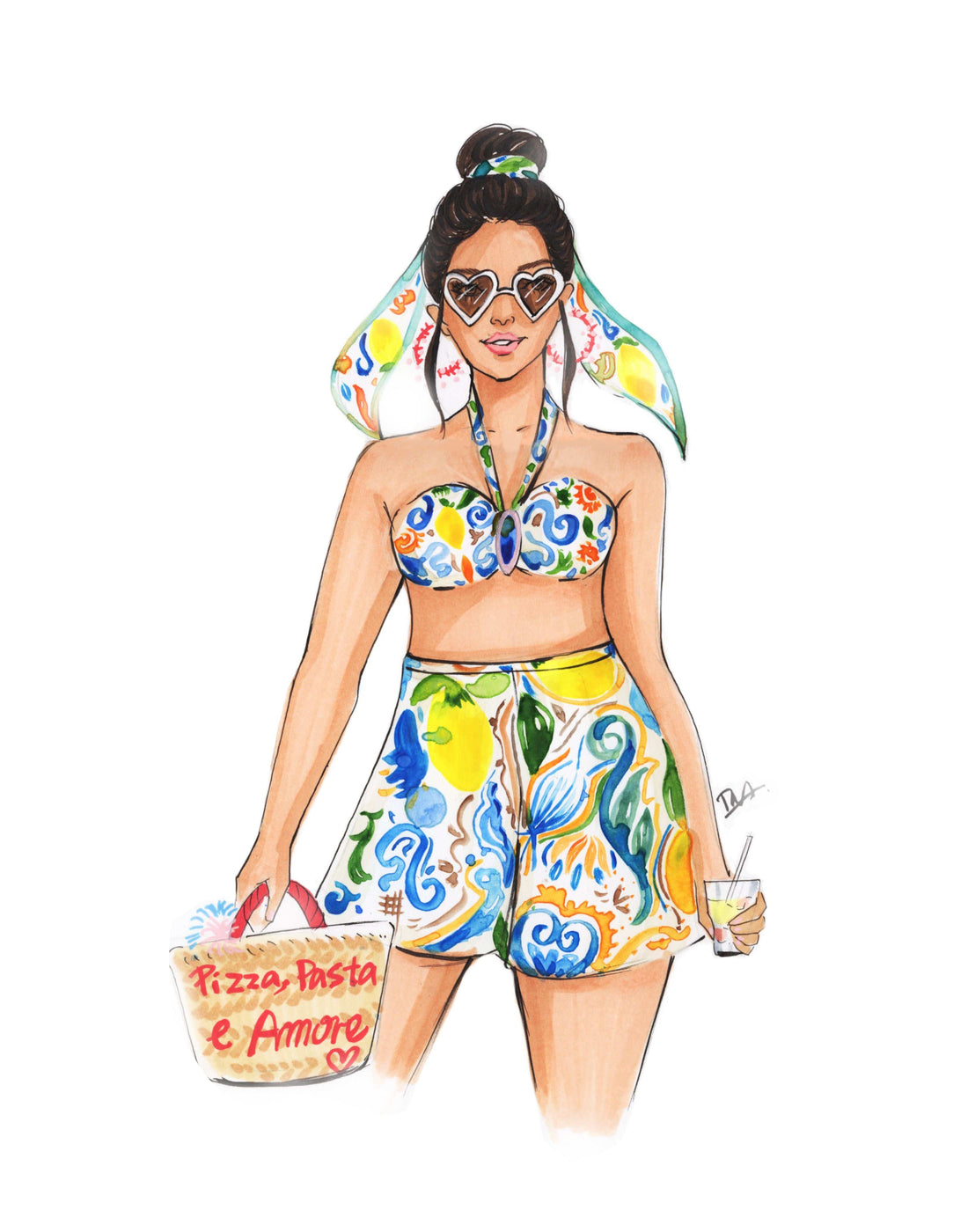 Woman in Pizza, Pasta & Amore outfit