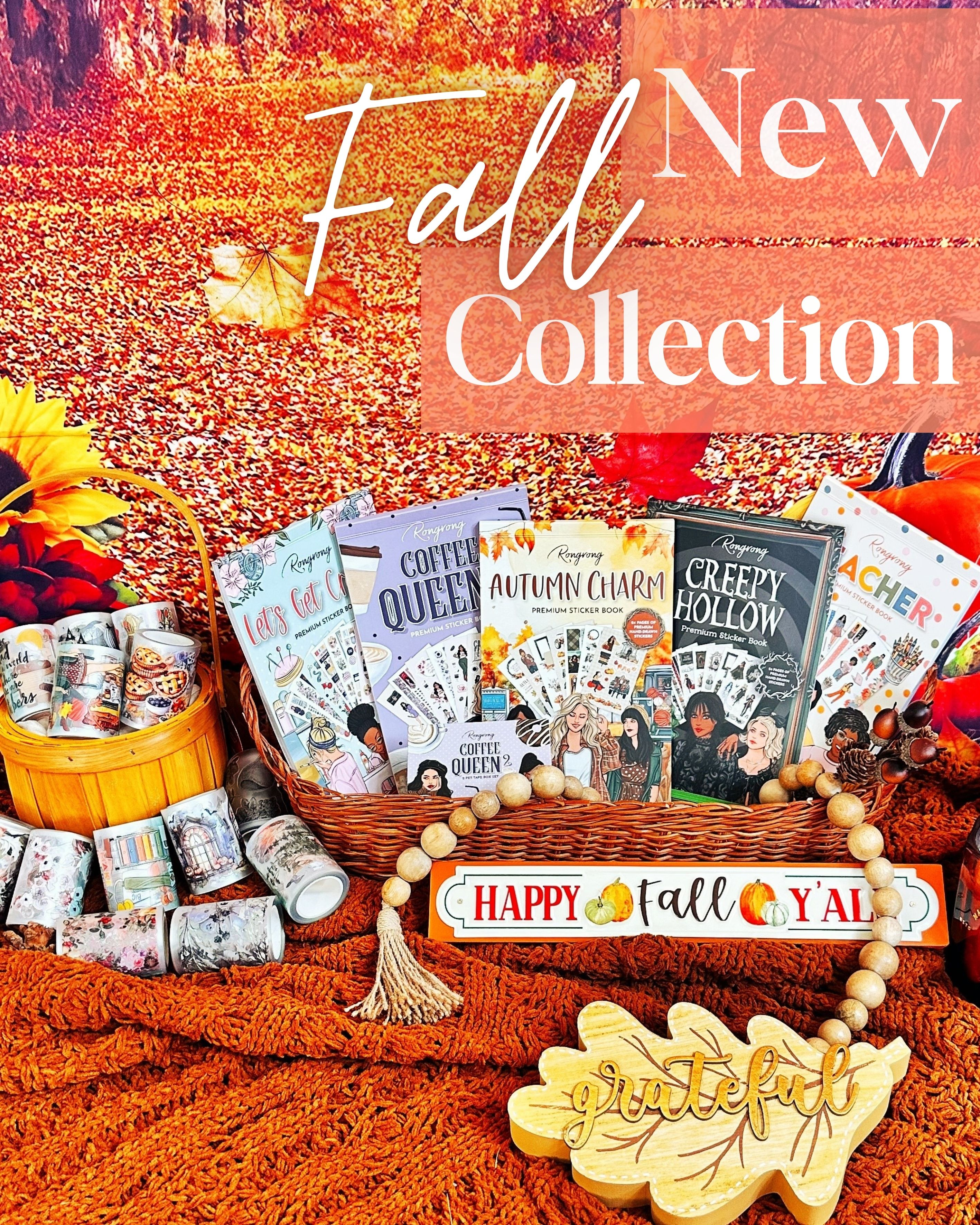 shop rongrong fall sticker books and washi tapes collection