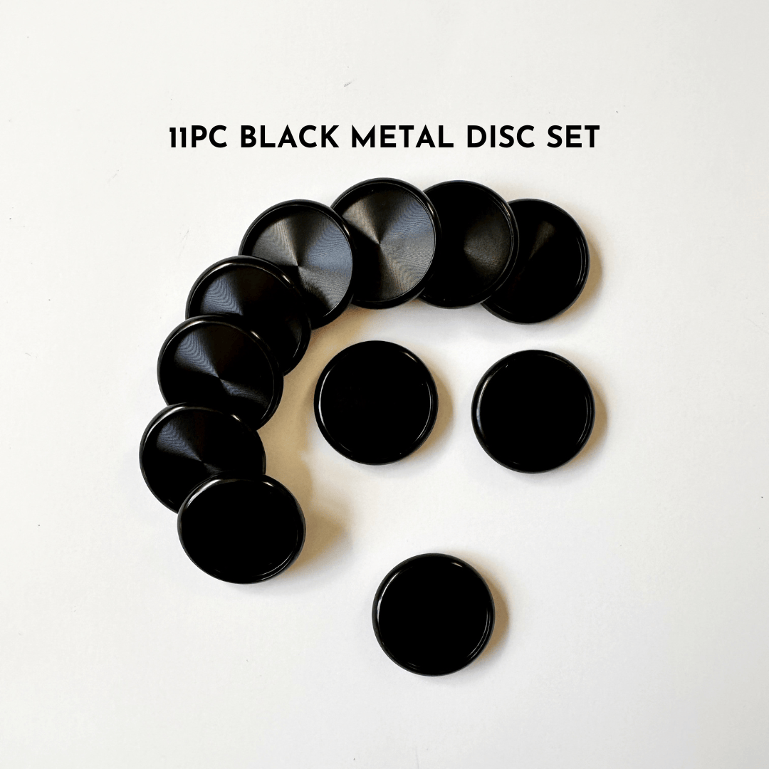 11-piece black metal disc set