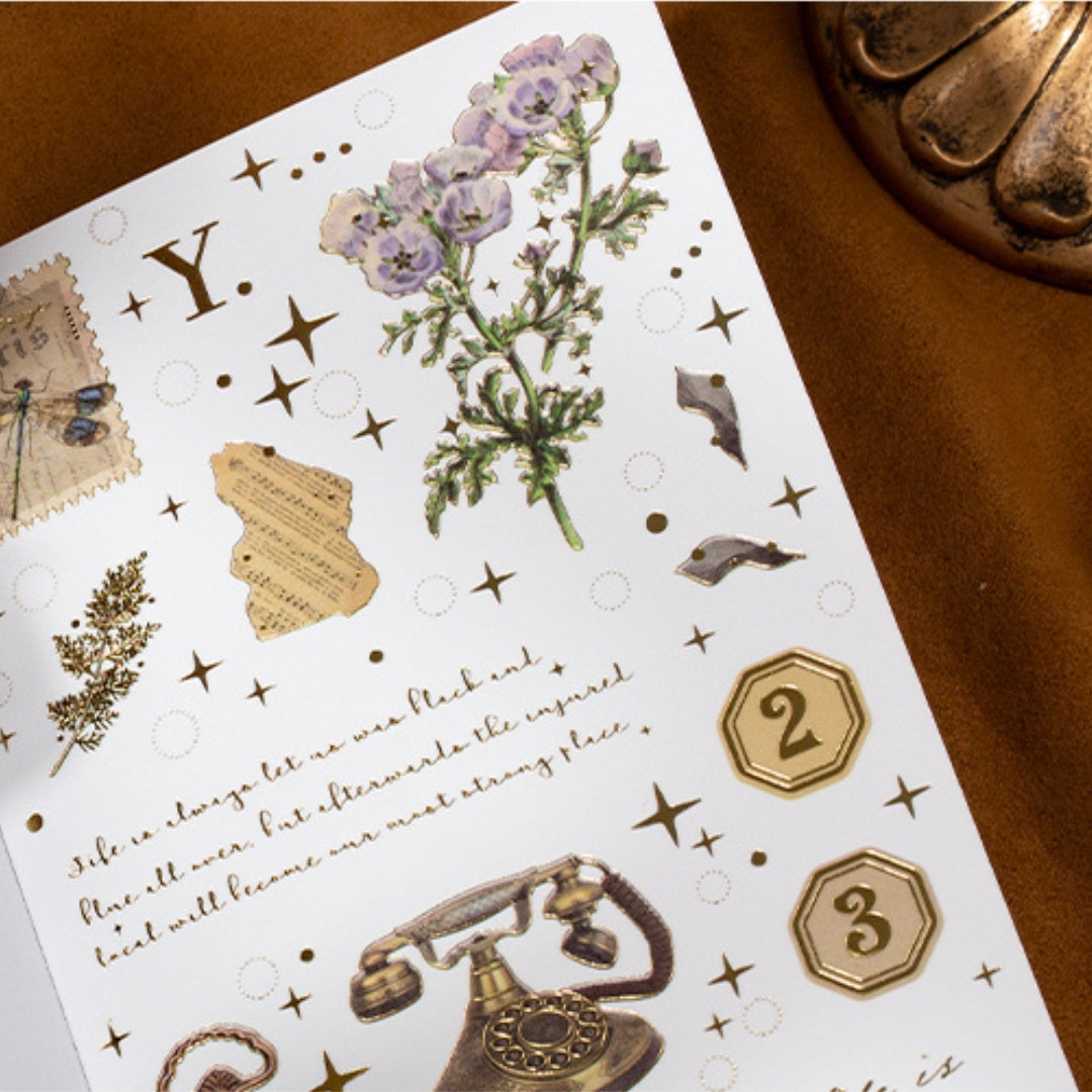 Shop Rongrong Atmosphere of Forest Gold Foil Sticker Book Page