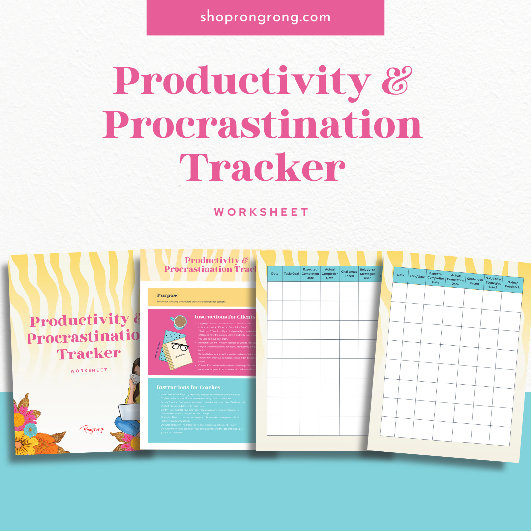 Shop Rongrong Productivity &amp; Procrastination Tracker Worksheet for Goodnotes