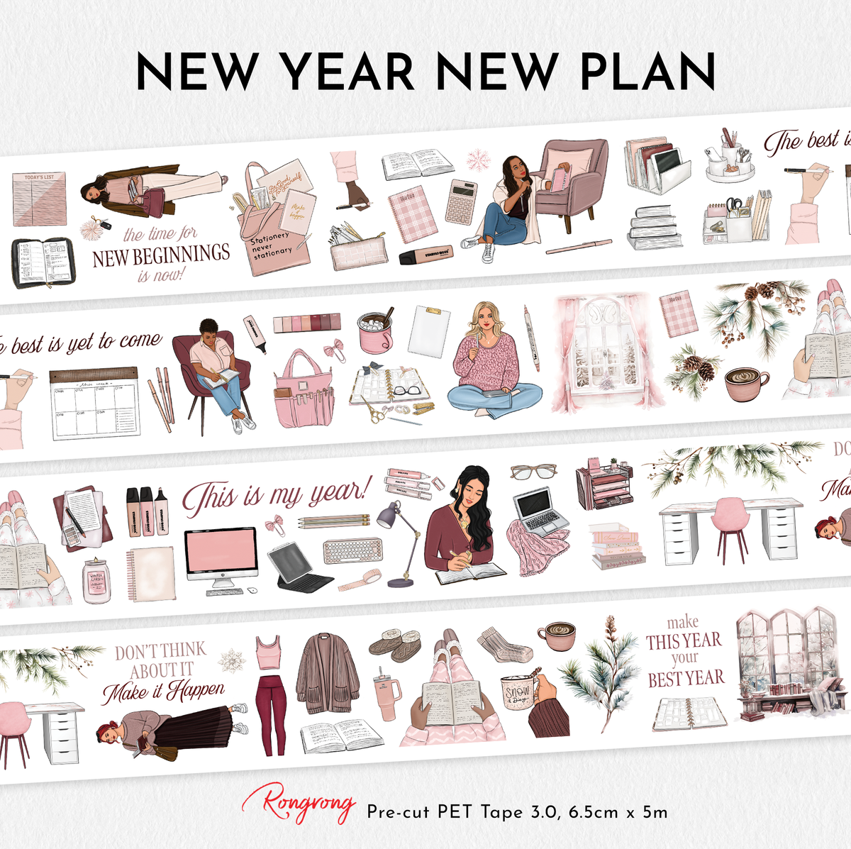 New Year New Plan PET Tape