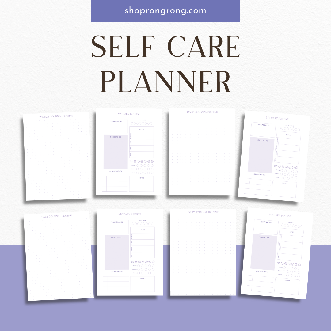 Self care tracker notebook